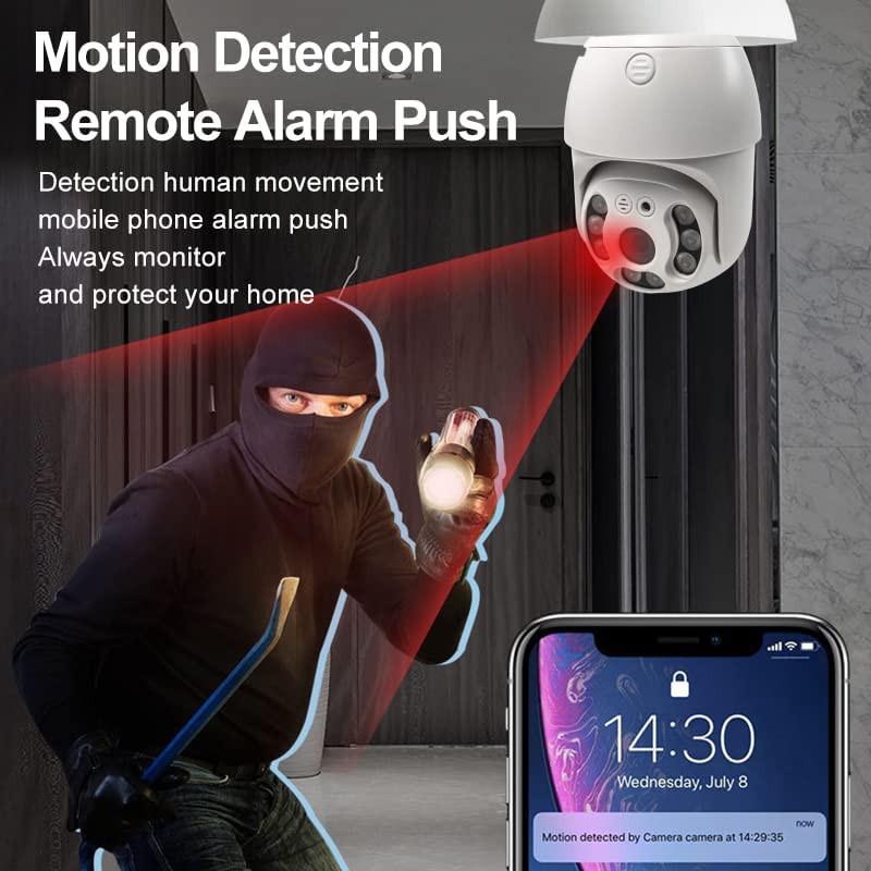 Wireless PTZ Security Camera with E27 Bulb Connector - Image 2