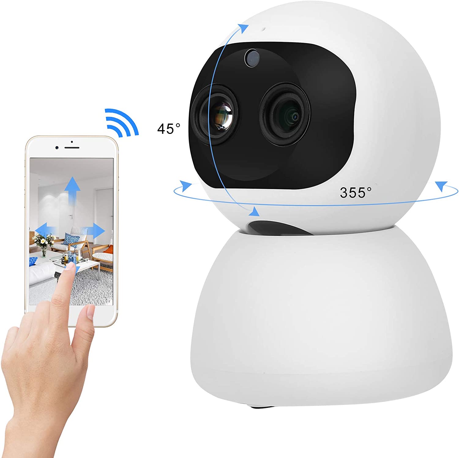 Dual Lens Motion Detection 2‑Way Audio Infrared Nigh Security CCTV - Image 2